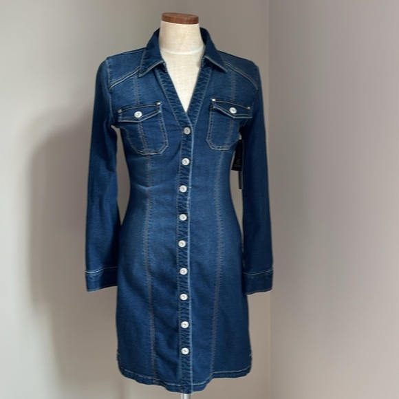 Inc Denim buttoned dress stretch - Picture 1 of 8